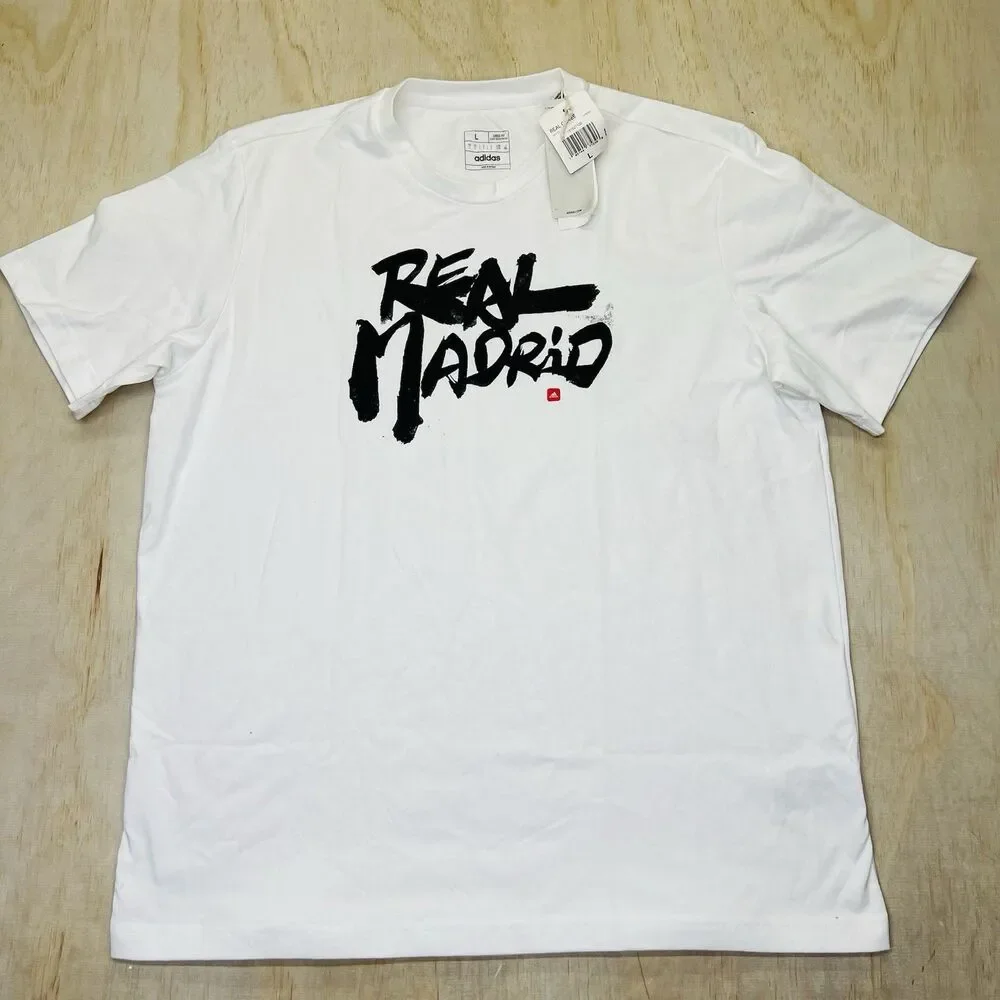 NEW LG Real Madrid adidas Calligraphy Short Sleeve Shirt White